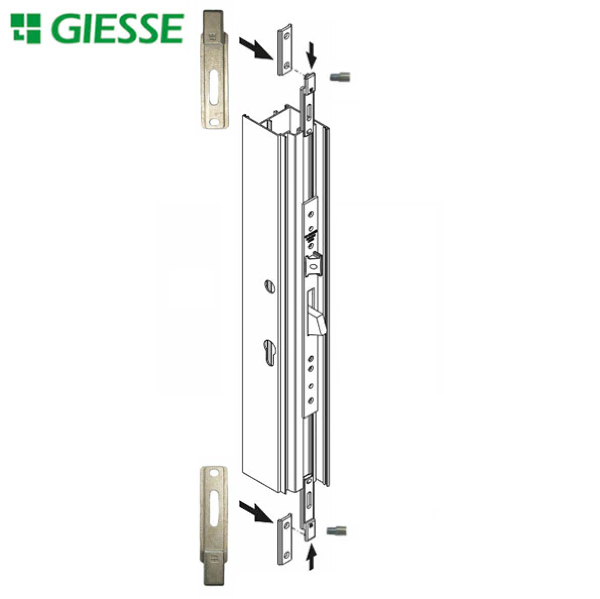 22mm Giesse 45/92 Multipoint Mortise Lock with Deadbolt