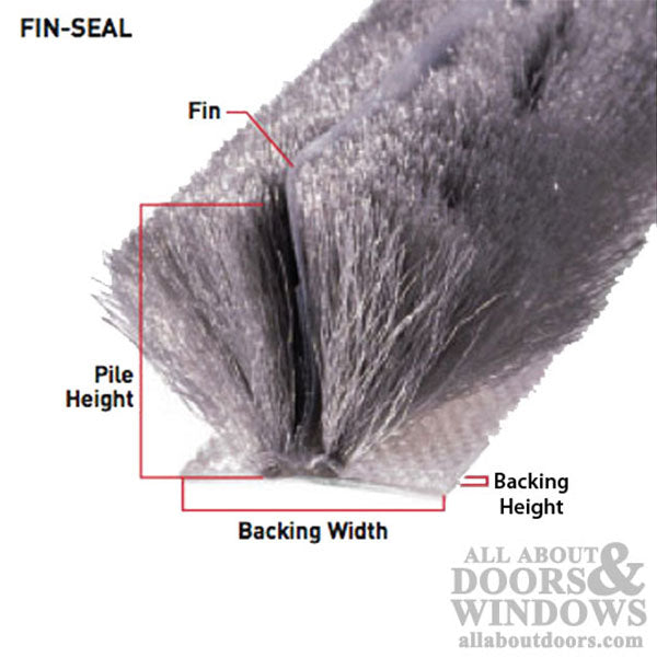 Fuzzy Weatherstrip .187 T-Backing x .250 Pile with Fin Seal
