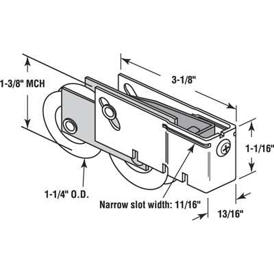 1-1/4 In. Tandem Roller Assembly - Steel Hardware