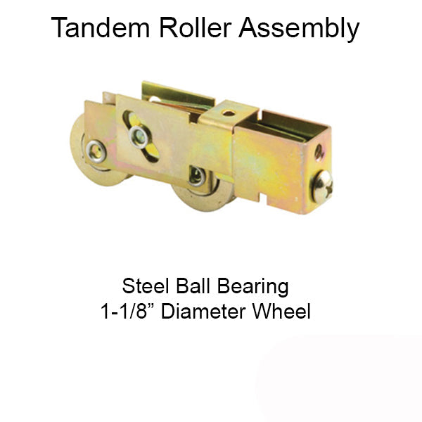 Tandem 1-1/8 Steel Wheel Roller Assembly Hardware