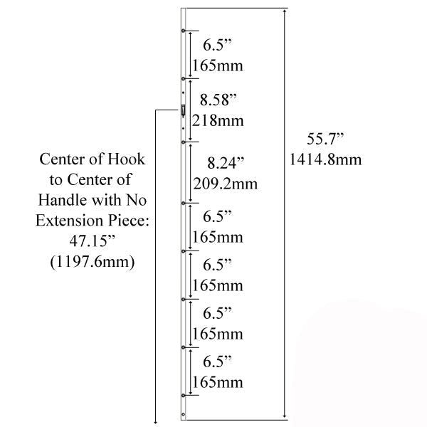 20Mm Upper Bar For Sentry Multipoint Lock 89 - 97 Door Panel Hardware