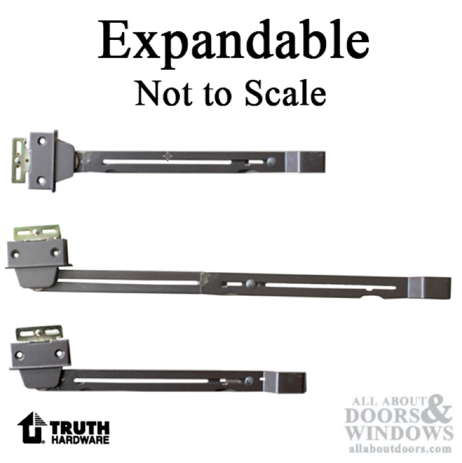 Truth® Push 10-1/2" Telescopic Awning Window Operator, Medium Bronze