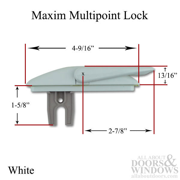 Non-Handed Maxim 1-5/8" Projection Multipoint Sash Lock – White