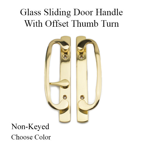 Legacy Glass Sliding Door Handle Offset Thumb Turn - Choose Color Hardware