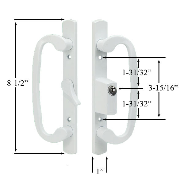 Legacy Glass Sliding Door Handle Center Thumb Turn With Key Choose Color Hardware