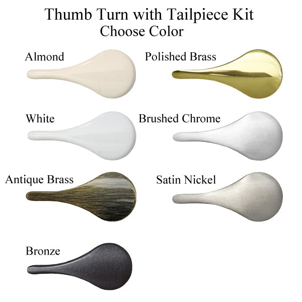 Thumb Turn With Tail Piece Kit - Choose Color Hardware
