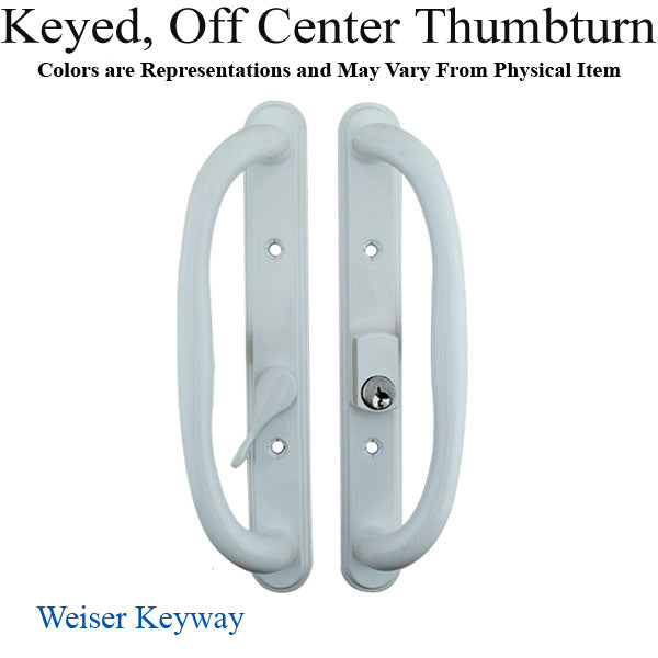 Olympus Keyed Handle Offset Thumb Sliding Glass Door - Weiser Keyway Hardware