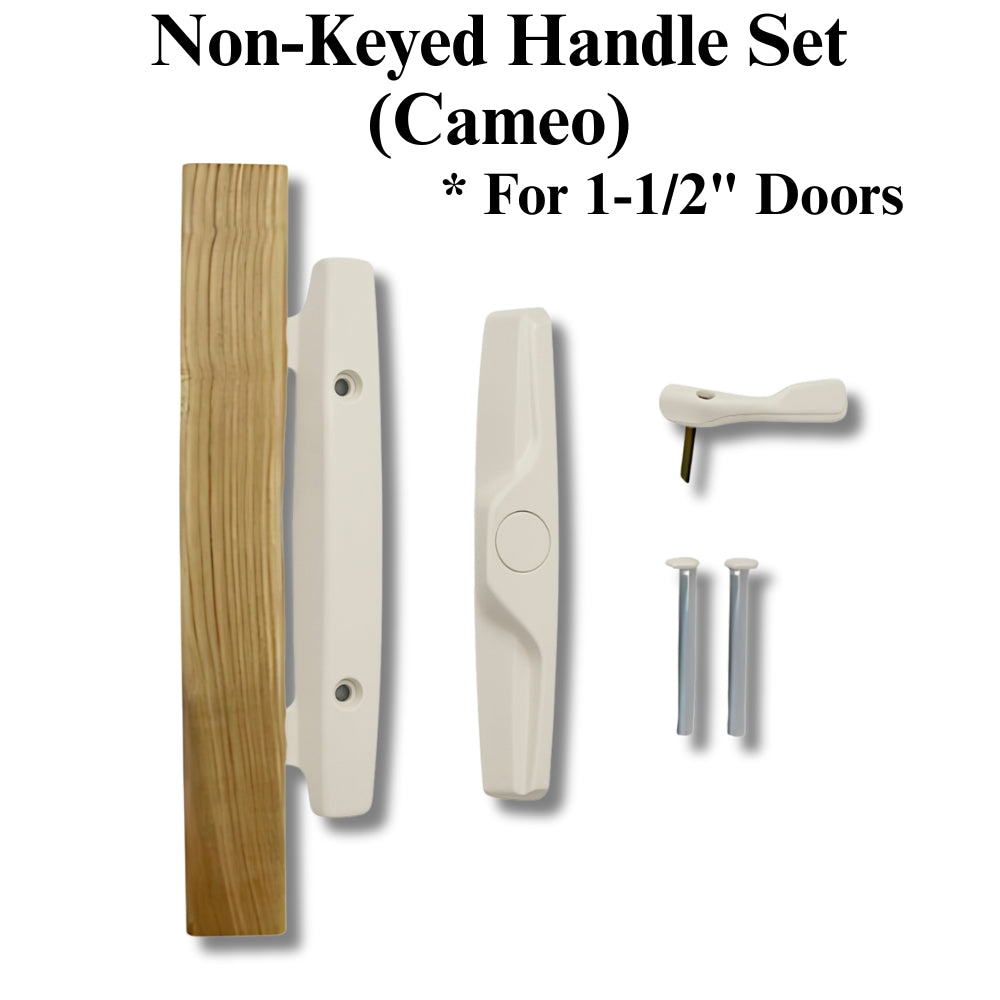 Amesbury Sliding Door Handle Set, Non-Keyed - Cameo