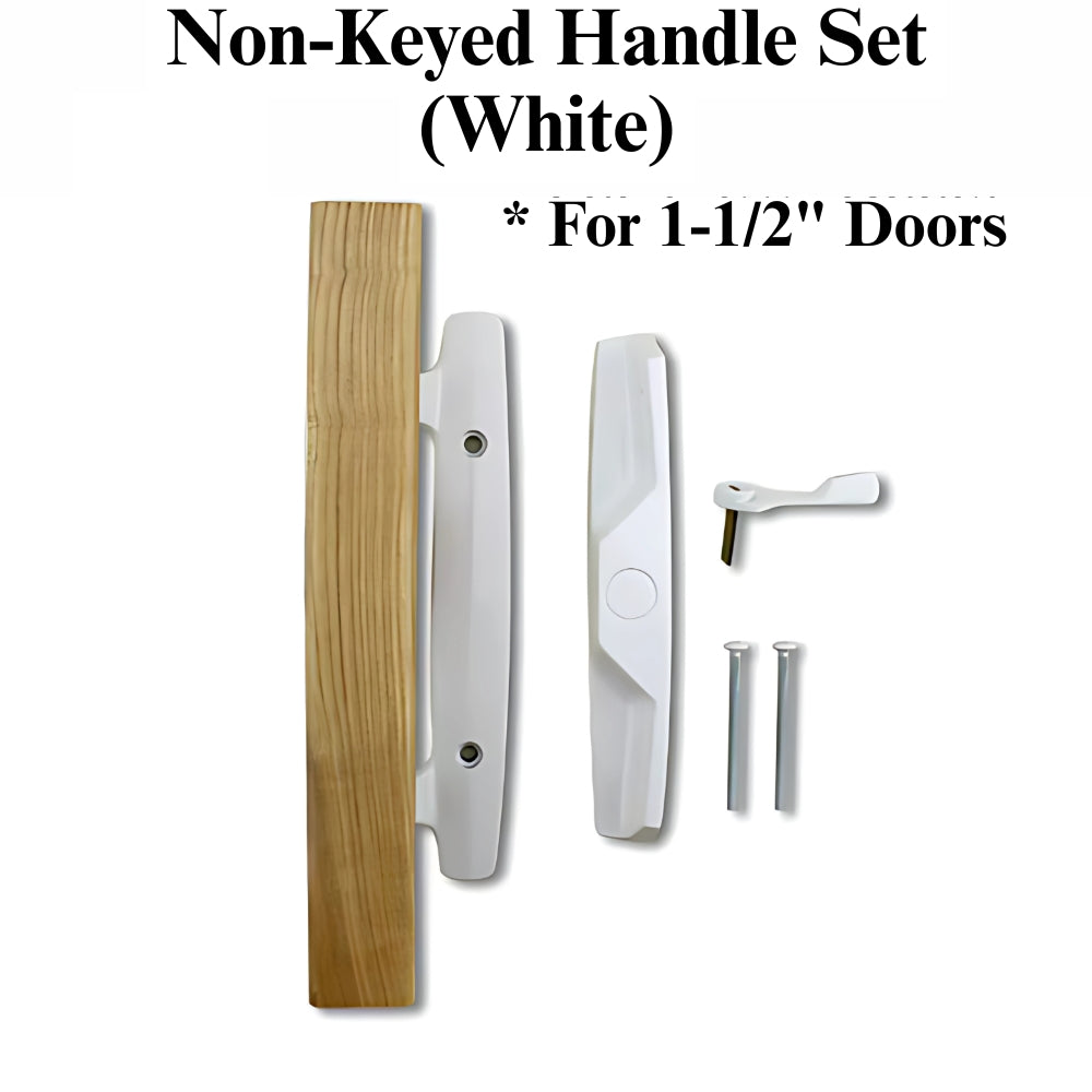 Amesbury Sliding Door Handle Set, Non-Keyed - White