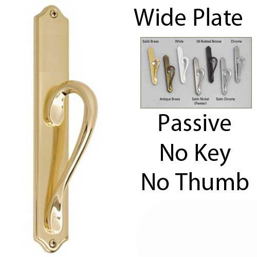 Wide Plate Passive 1.7 No Key Thumb Turn - Polished Brass Hardware