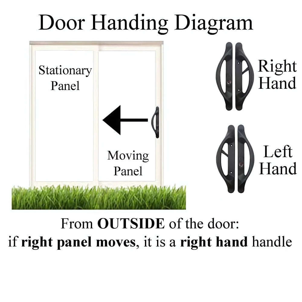 Truth Active Sliding Door Handle with Offset Key Cylinder, Faux Bronze, Right Hand