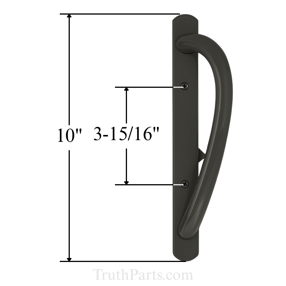 Truth Round Top Sliding Door Handleset, Semi Active, Non Keyed with Thumb Latch - Faux Bronze