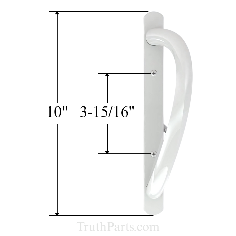 Truth Round Top Sliding Door Handleset, Semi Active, Non Keyed with Thumb Latch - White