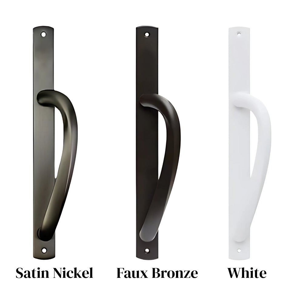 Truth Dummy curved top sliding Door Handleset Trim - Lifetime Satin Nickel (PVD)