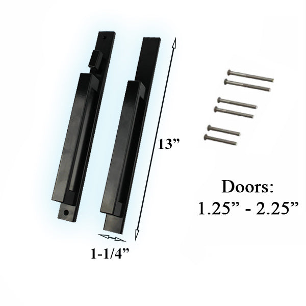 40.68 Inline Door Handle Non-Keyed - Black Hardware
