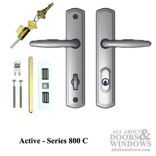 Active Keyed Handle Set 800C - for Multipoint Locks - Solid Brass - Choose Finish