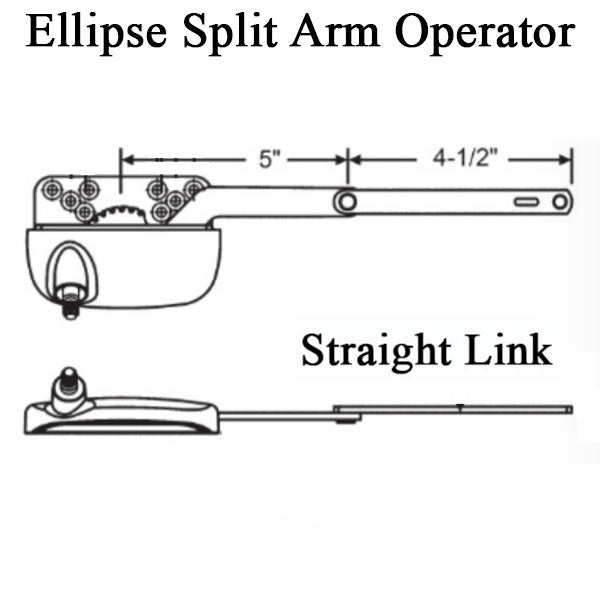 Truth 15.30 Ellipse Split Arm Operator Straight 4-1/2 Link Left Hand Hardware