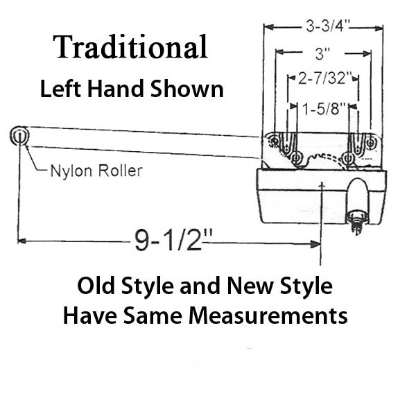 Truth 15.31 Traditional 9-1/2 Straight Arm Casement Operator- Choose Color Hardware