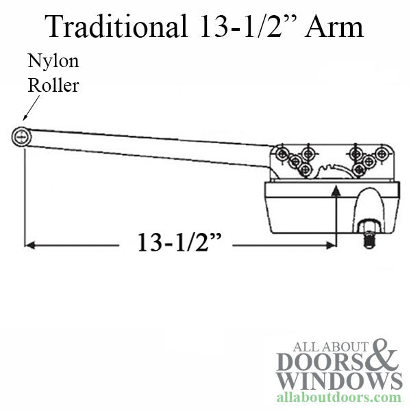 Truth 15.32 Traditional 13-1/2 Straight Arm Casement Operator Left Hand Hardware