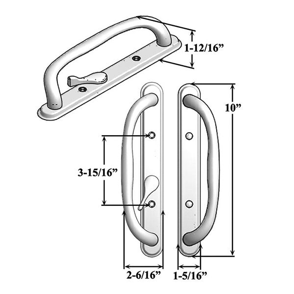 Olympus Door Handle For Sliding Glass Doors Keyed Offset Thumb Turn Schlage Key Way