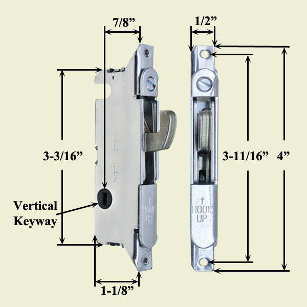 Mortise Lock Vertical Slot Metal Sliding Patio Doors W & F Hardware