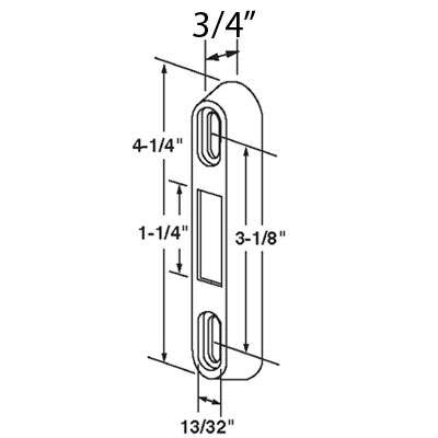 Strike / Keeper Raised 3/4 In. Single Point Sliding Door Hardware