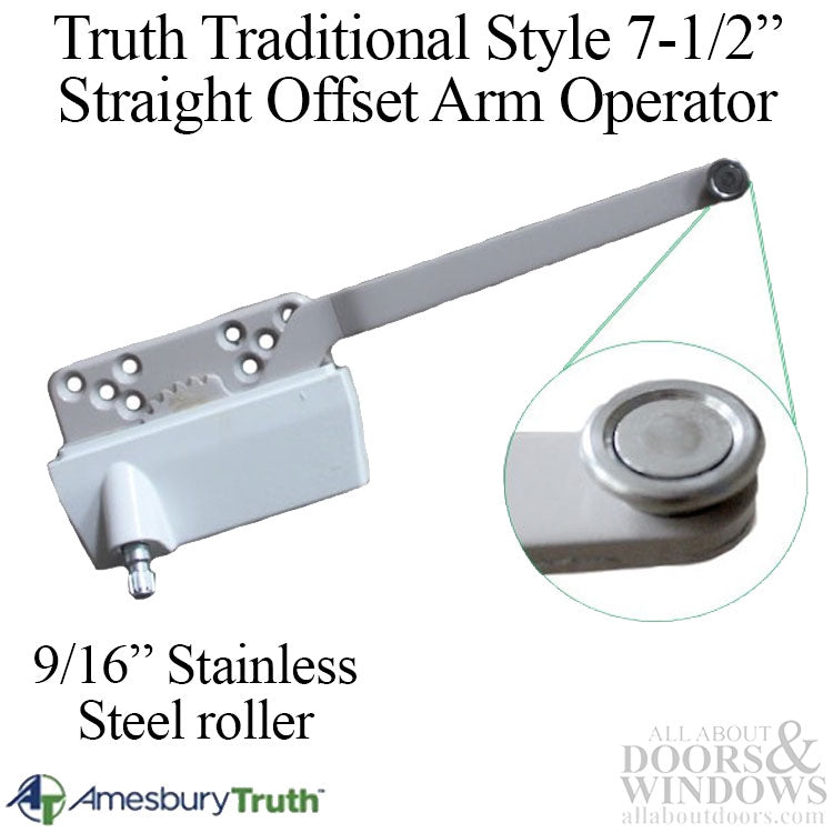 Truth Traditional 7-1/2" Straight Offset Arm, Metal Stainless Steel Roller, Right Hand