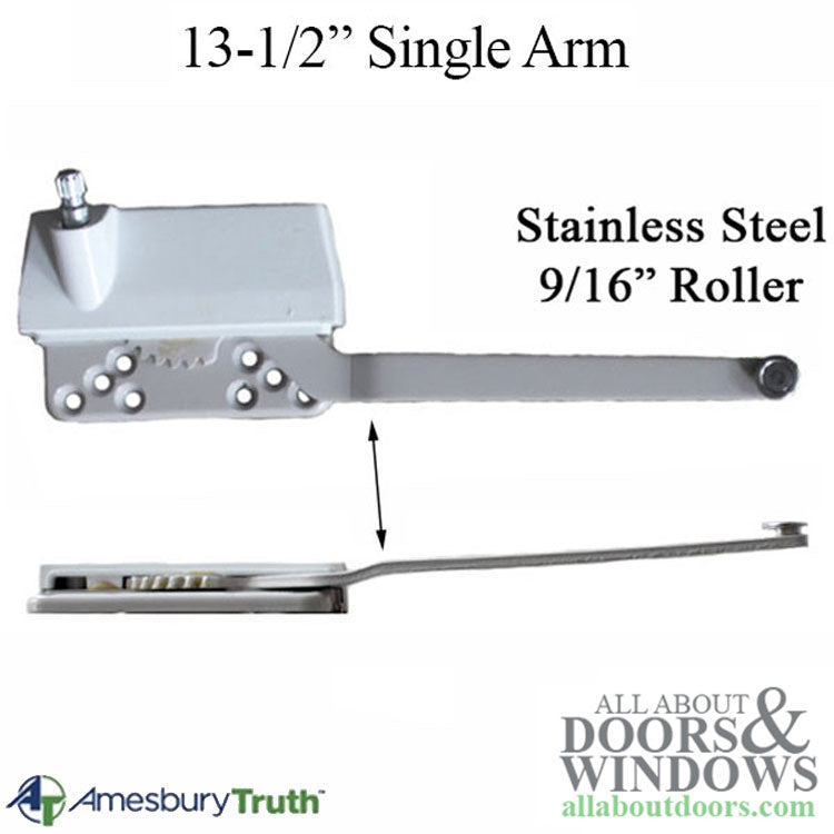 Truth Traditional 13-1/2" Straight Arm, Metal Stainless Steel Roller, Left Hand