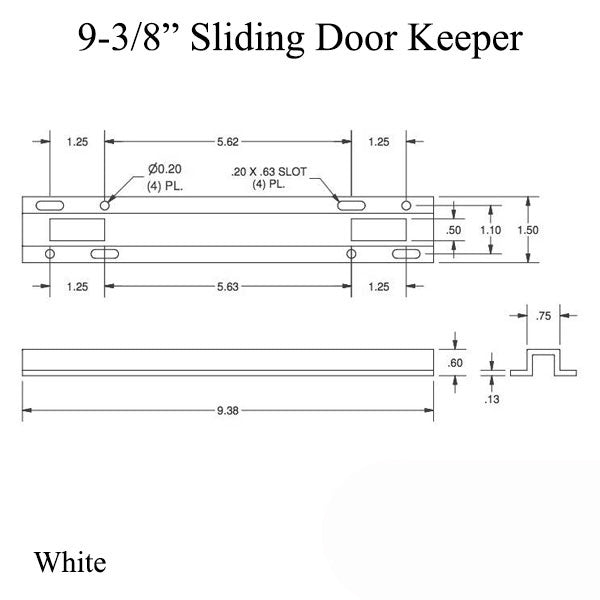 Wide 3/4 In. Sliding Door Keeper 5/8 Raised Dual Point Strike Hardware