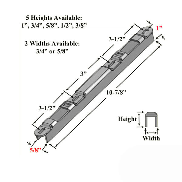Sliding Door Keeper 1 In. Raised Dual Point Strike Stainless Steel Hardware