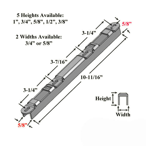 Sliding Door Keeper 5/8 In. Raised Dual Point Strike Stainless Steel Hardware