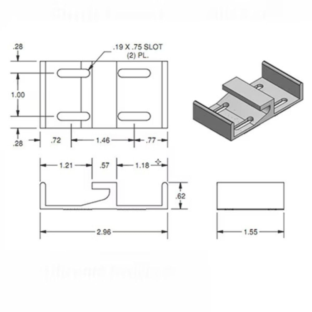 Keeper Wide 1-1/2" Sliding Glass Door - White