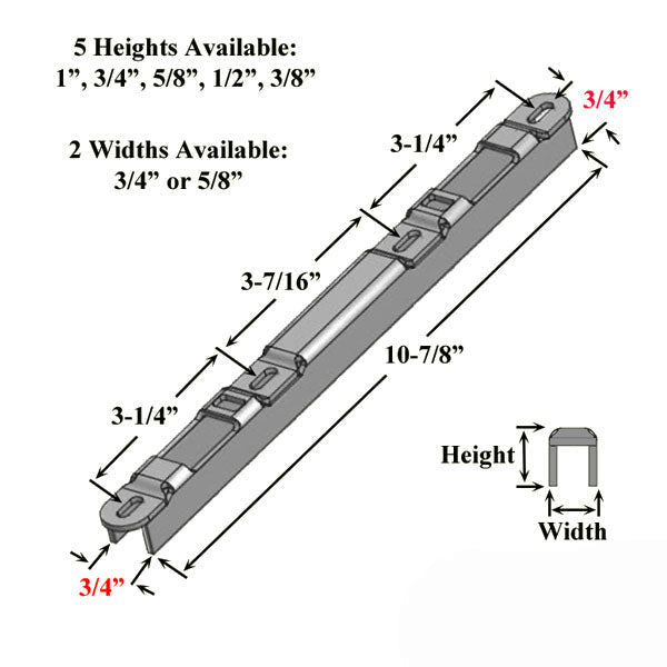 Sliding Door Keeper 3/4 In. Raised Dual Point Strike Stainless Steel Hardware