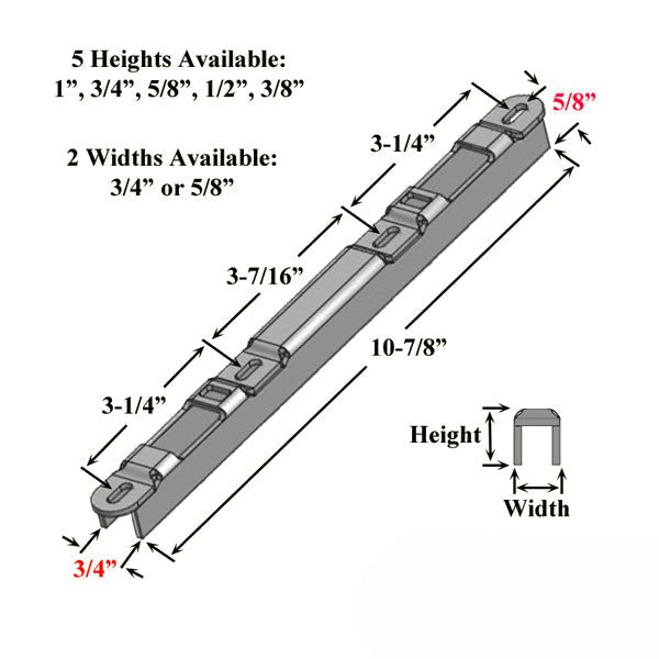 Sliding Door Keeper 5/8 In. Raised Dual Point Strike Stainless Steel Hardware