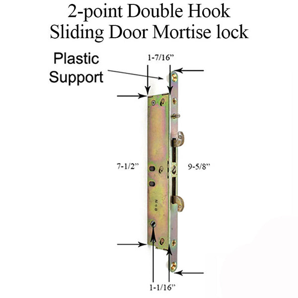 2-Point Double Hook Sliding Door Lock With Supports Outward Hardware
