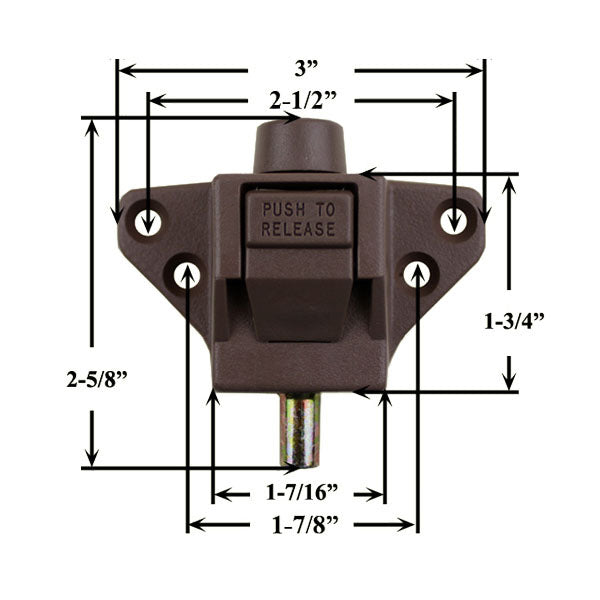 Auxiliary Foot Bolt Truth Triangular Patio Door .56 Short - Choose Color Hardware