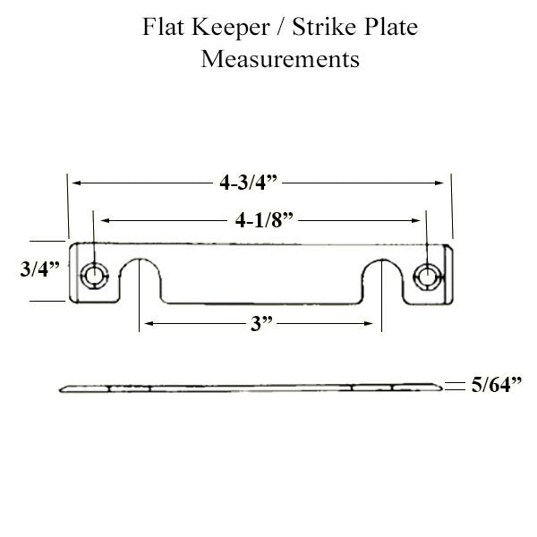 Auxiliary Strike Plate Foot Bolt Keeper Truth 2 Hole Flat- Choose Color Hardware