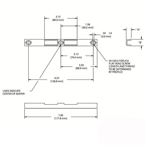 Nexus Strike Plate Keeper Raised 1/2 In. X 7 Length - Ydi Hardware