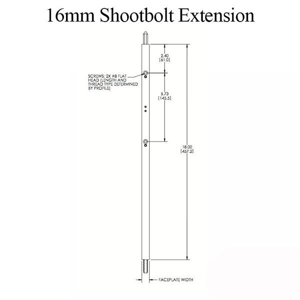 16Mm Shootbolt Extension For Truth Sentry Hardware
