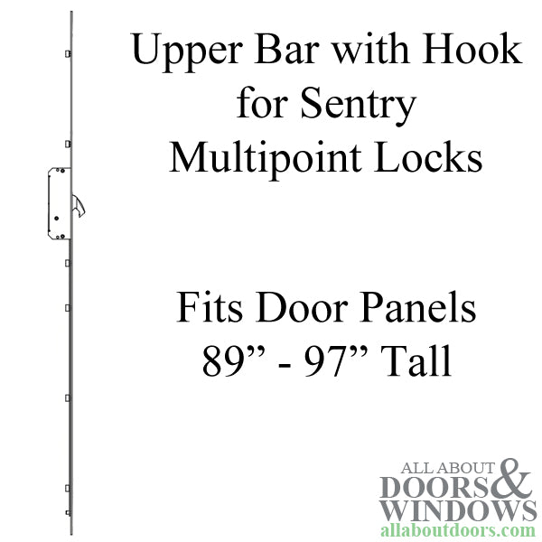 20mm Sentry Multipoint Lock Upper Bar for 89–97" Door