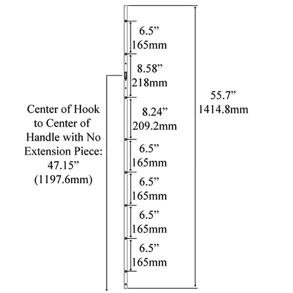 20mm Sentry Multipoint Lock Upper Bar for 89–97" Door