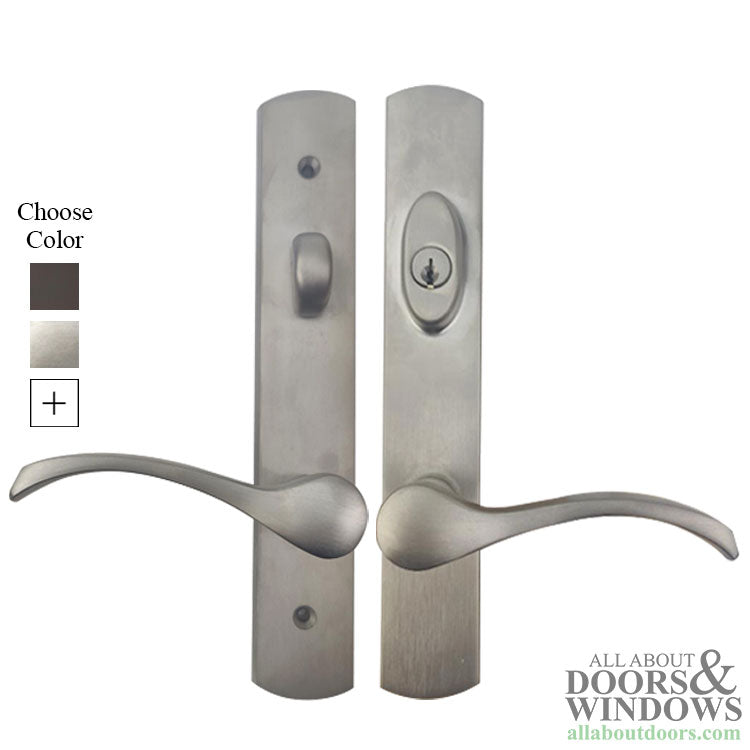 Expressions 10" Non-Handed Handle Set for Hinged Doors – Transitional Curved Levers