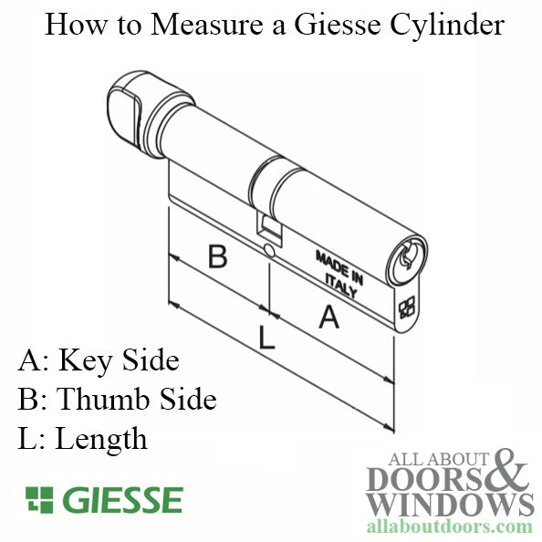 Giesse® 122mm Euro Profile Cylinder, Off-Center