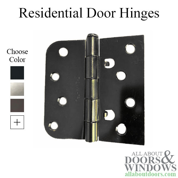 4" x 4" Inswing Door Hinge 5/8" Radius/Square Corner