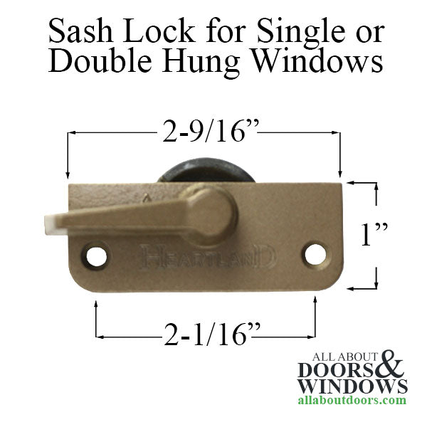 Sash Lock - 2-1/16 Single or Double Hung Window - Left Hand