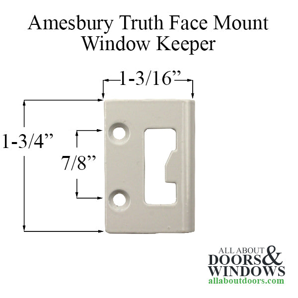 Amesbury Truth Face Mount Keeper 1-3/4" x 1-3/16" - 500165