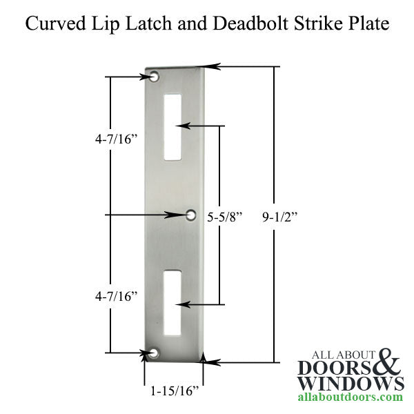 3477-82 Passive Curved Lip Strike Plate for 1-3/4" Door