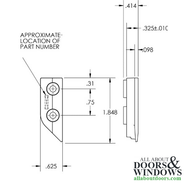 Left-Hand Vinyl Window Strike Keeper Truth 31303