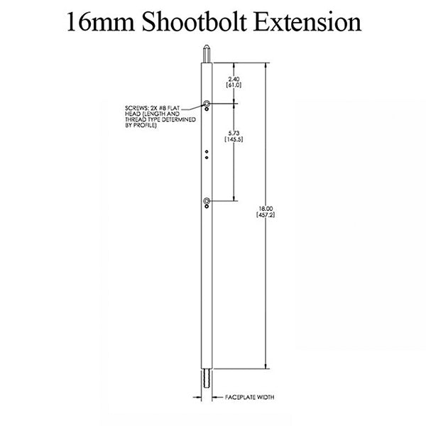 16mm Shootbolt Extension for Truth Sentry Multipoint Lock