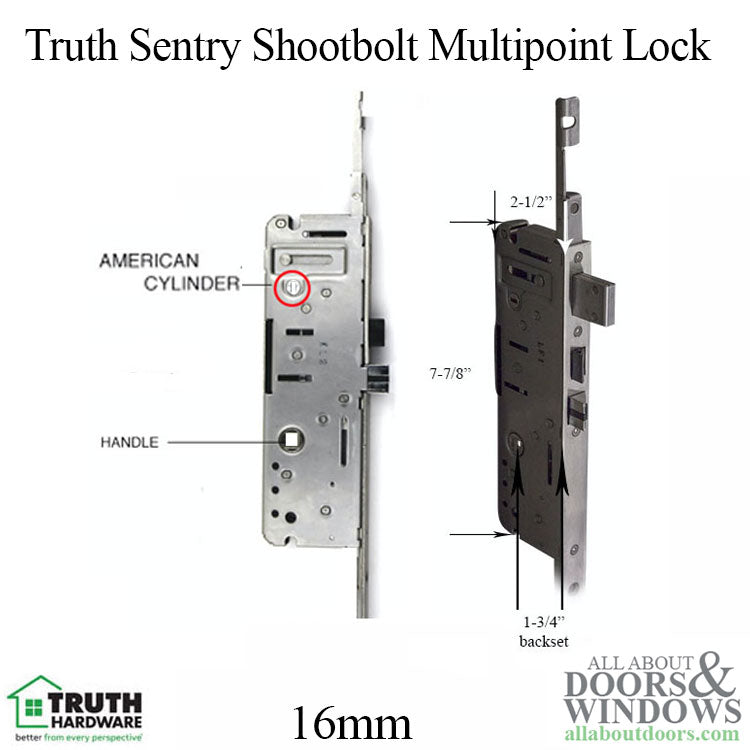 Truth Sentry 16mm Active Shootbolt Multipoint Lock Gear 45/92